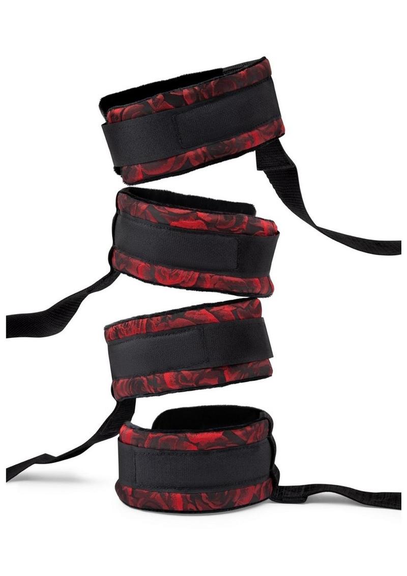 Secret Kisses Rosegasm Bed Restraint Kit with Satin Blindfold