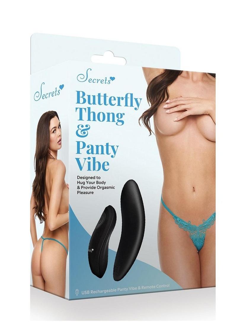 Secrets Butterfly Thong &amp; Panty Vibe with Remote Control