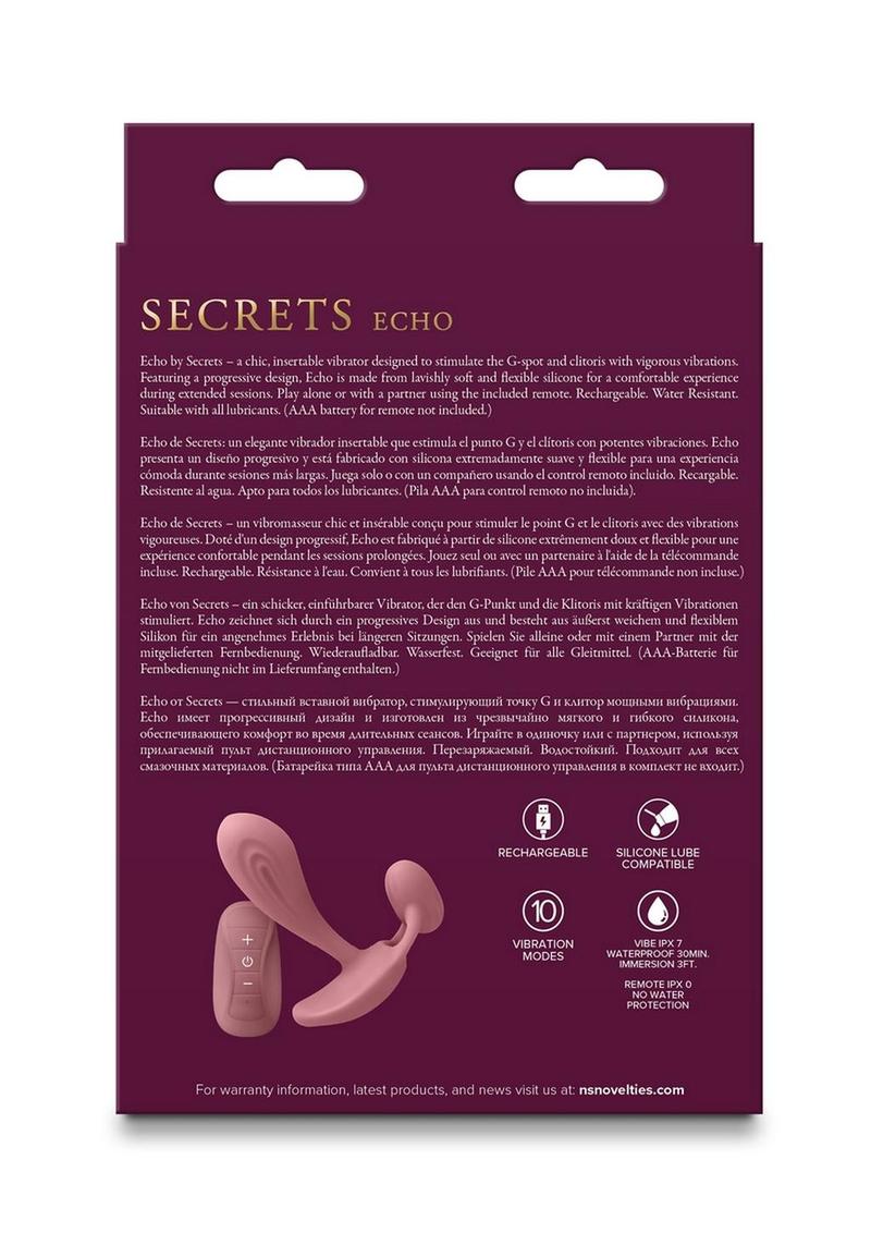 Secrets Echo Rechargeable Remote Control Vibrator