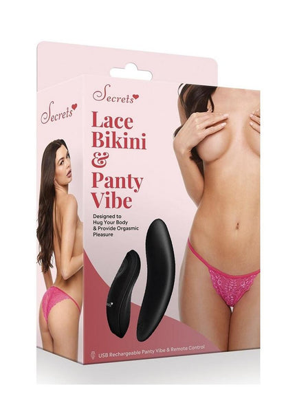Secrets Lace Panty and Rechargeable Remote Control Panty Vibe