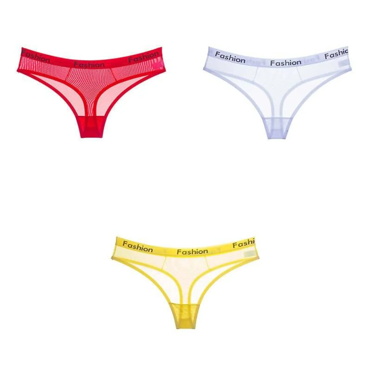 Set Of 3 See-Through Sports Thongs
