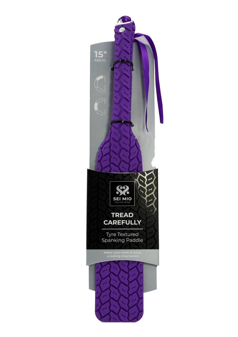 Sei Mio Tyre Textured Spanking Paddle Purple – Tread Carefully