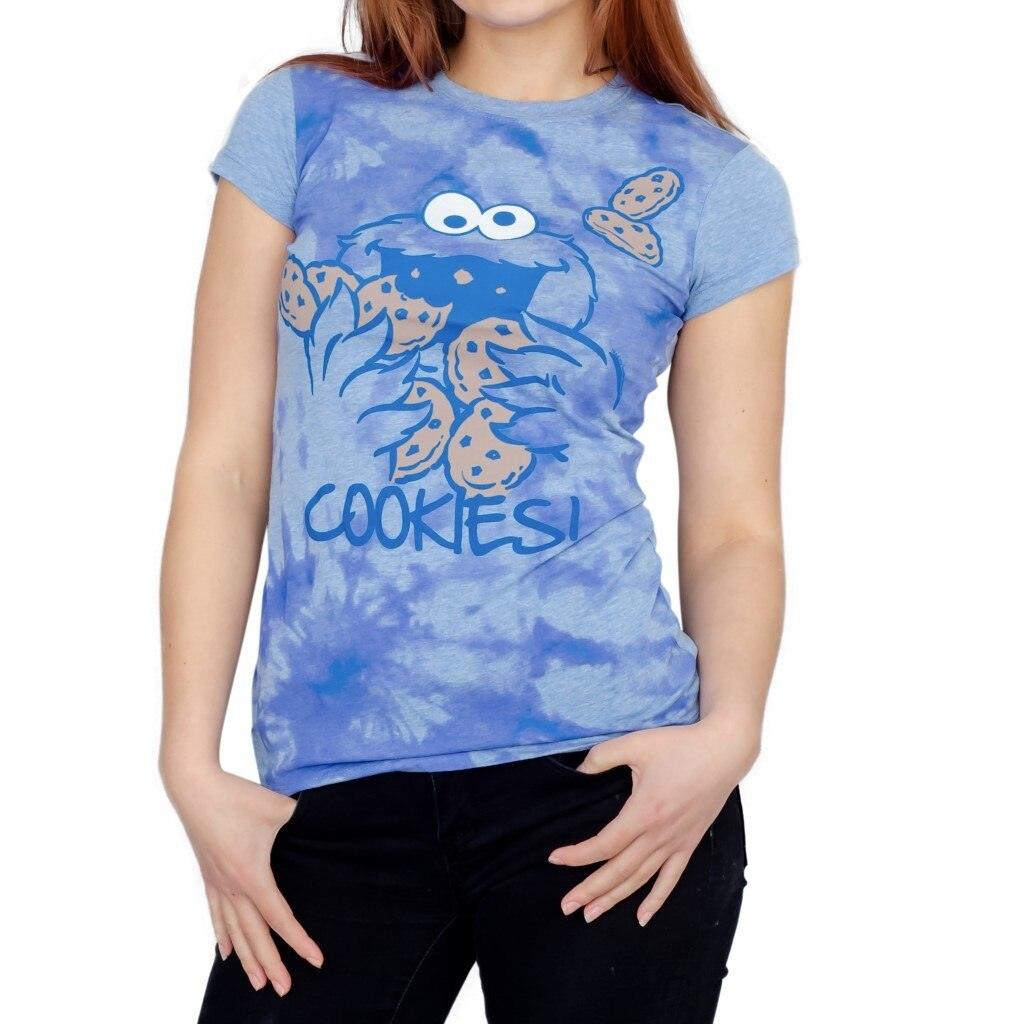 Sesame Street Cookie Monster Nom Nom Cookies Tie-Dye T-Shirt