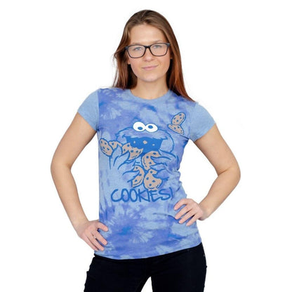 Sesame Street Cookie Monster Nom Nom Cookies Tie-Dye T-Shirt
