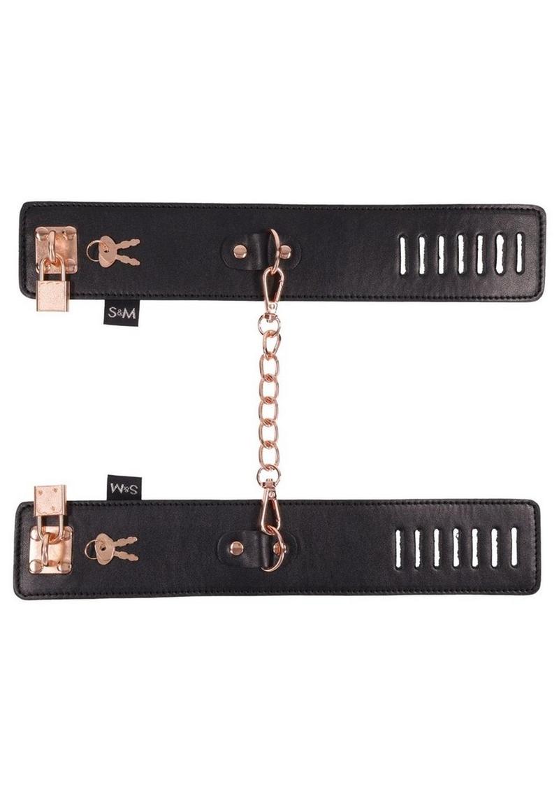 Sex &amp; Mischief Brat Locking Cuffs with Rose Gold Accents