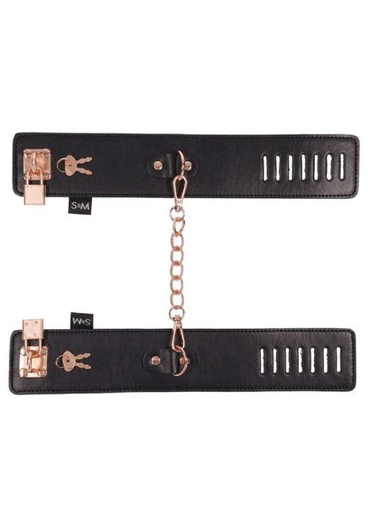 Sex &amp; Mischief Brat Locking Cuffs with Rose Gold Accents