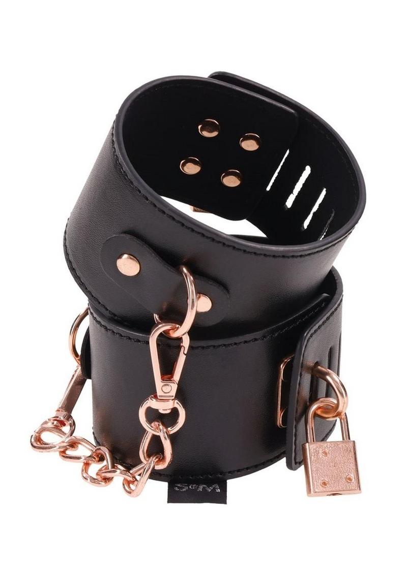 Sex &amp; Mischief Brat Locking Cuffs with Rose Gold Accents