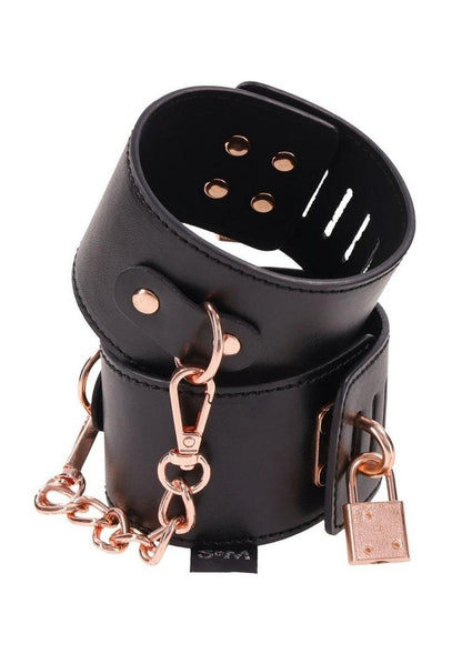 Sex &amp; Mischief Brat Locking Cuffs with Rose Gold Accents