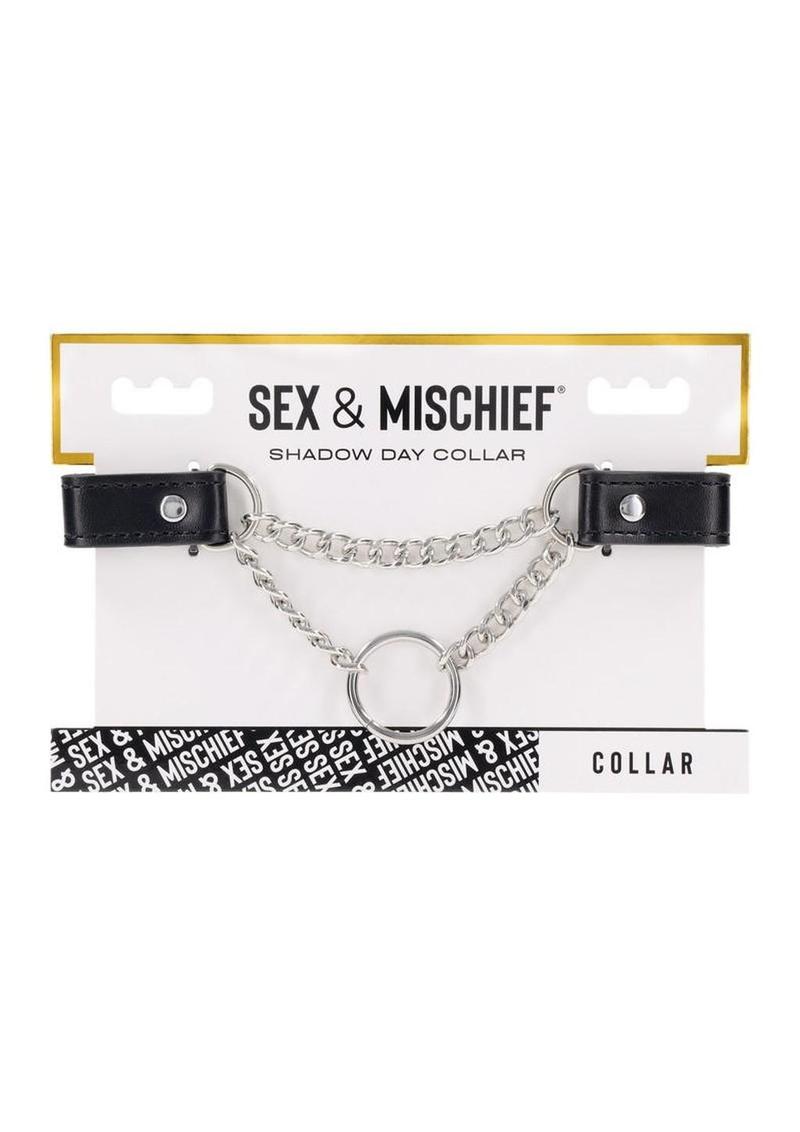 Leather Day Collar with Chain Ring