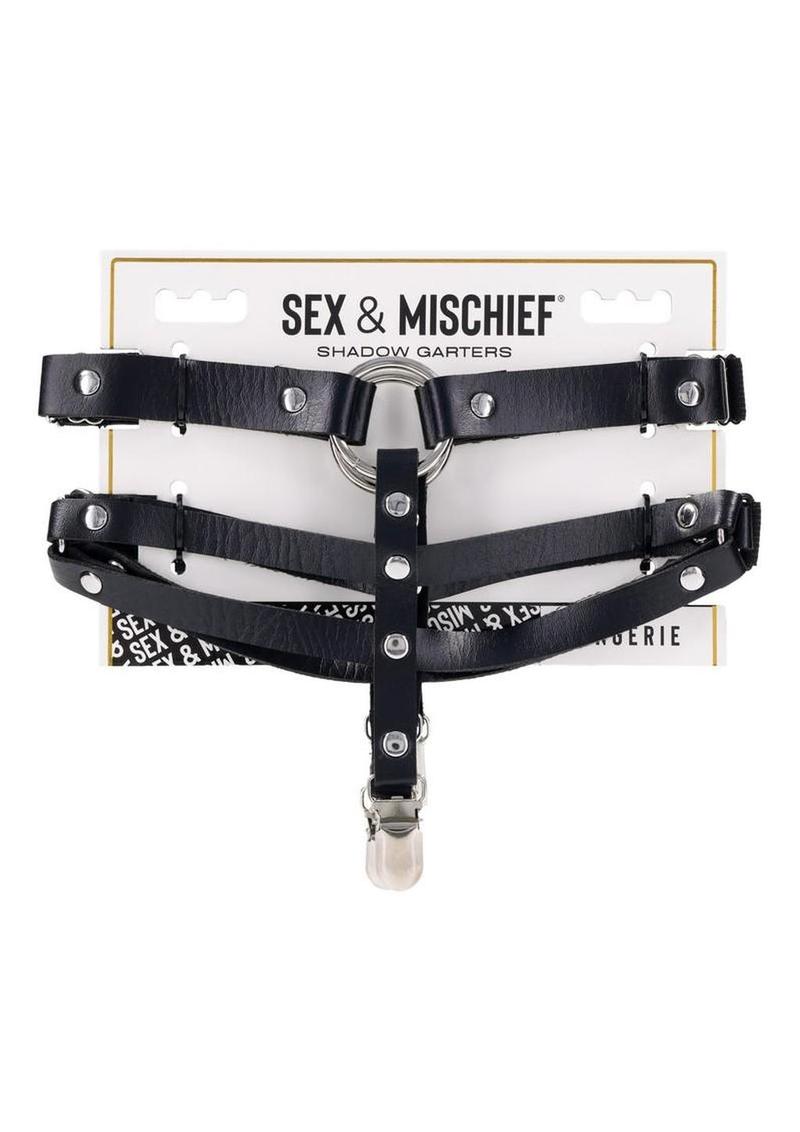 Leather Shadow Garters with Adjustable Straps