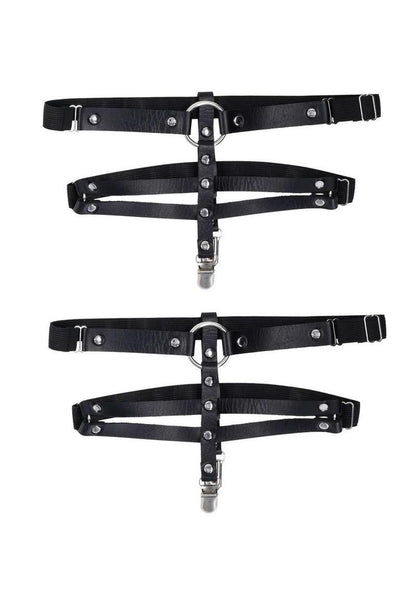 Leather Shadow Garters with Adjustable Straps