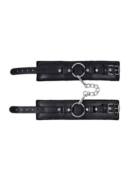 Leather Shadow Handcuffs with Chain For Sex
