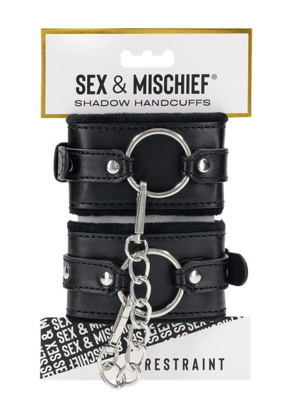 Leather Shadow Handcuffs with Chain For Sex