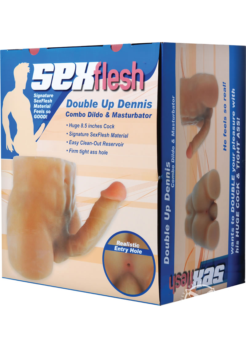Sex Flesh Double Up Dennis Combo Dildo And Masturbator