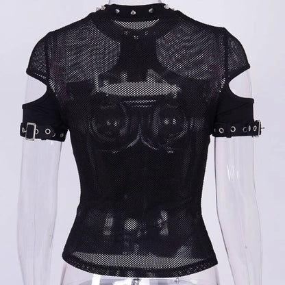 Sexy Hollow Open Chest Rivet T
