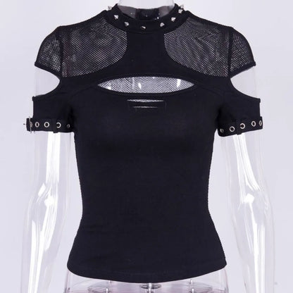 Sexy Hollow Open Chest Rivet T
