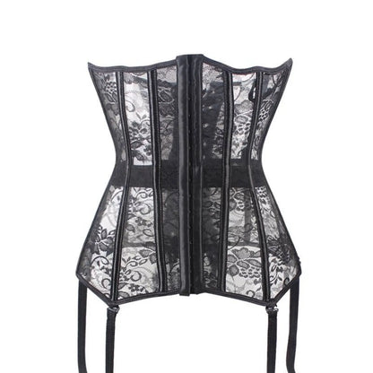 Sexy Sheer Corset Bustier With Garters