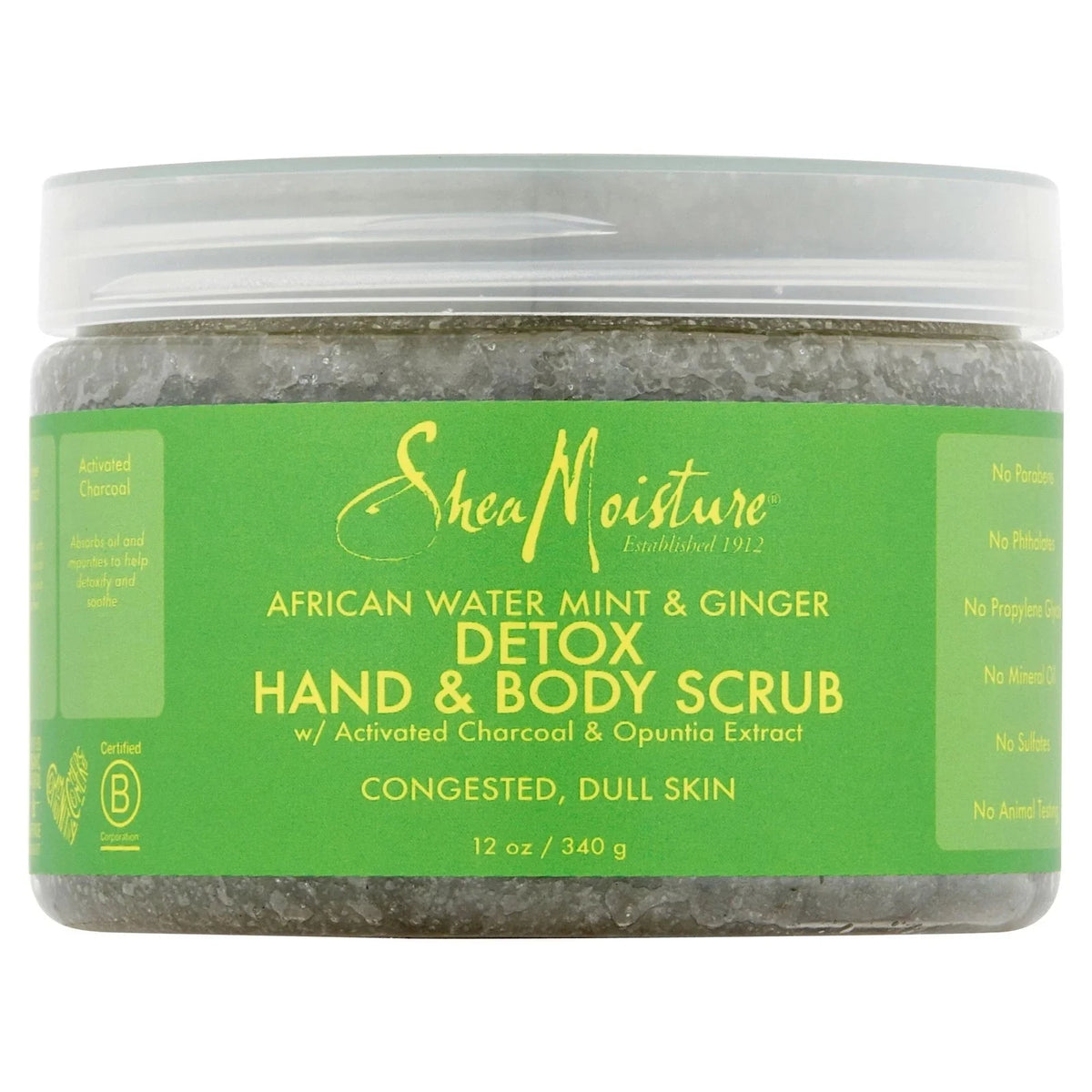 SheaMoisture African Water Mint &amp; Ginger Detox Hand + Body Scrub 12 oz