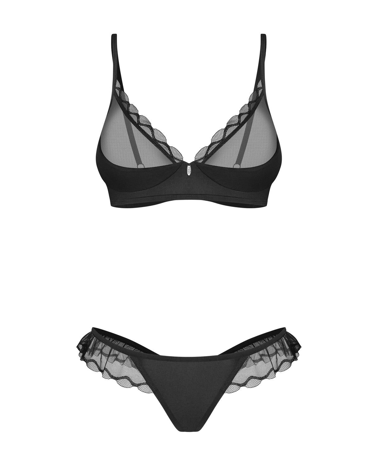 Obsessive Stelisa Sheer Mesh Lingerie Set: Elegant Bra &amp; Thong Duo