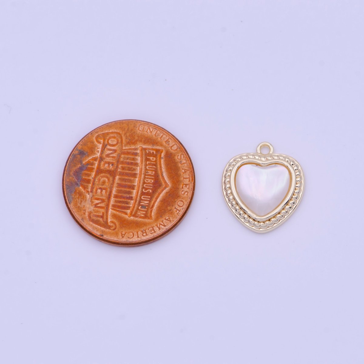 Shell Pearl Heart Love Braided Charm in Gold &amp; Silver | D-290 D-333
