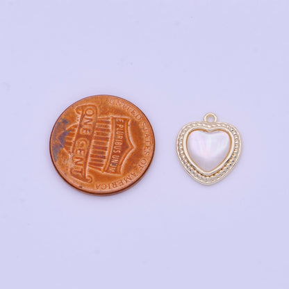 Shell Pearl Heart Love Braided Charm in Gold &amp; Silver | D-290 D-333
