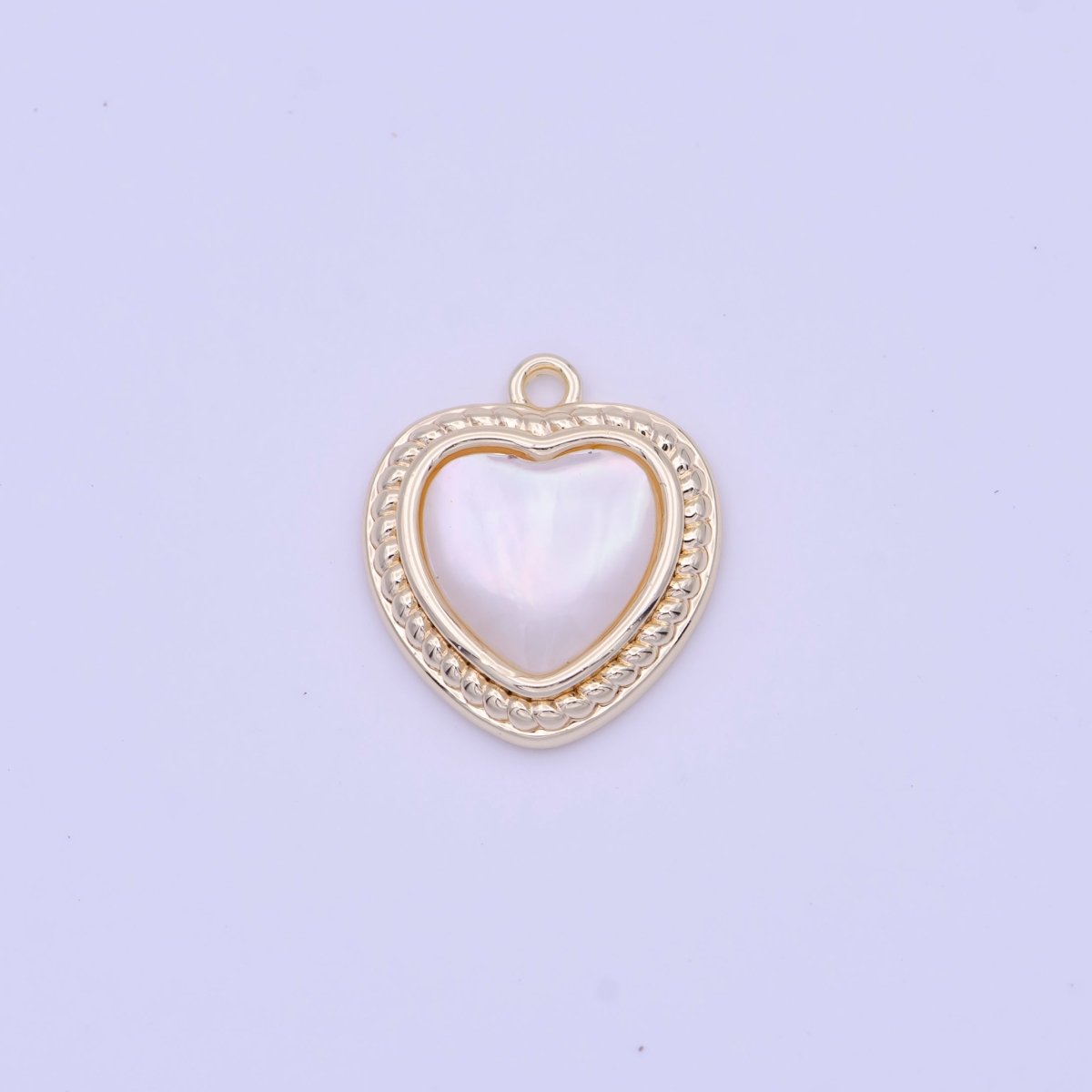 Shell Pearl Heart Love Braided Charm in Gold &amp; Silver | D-290 D-333