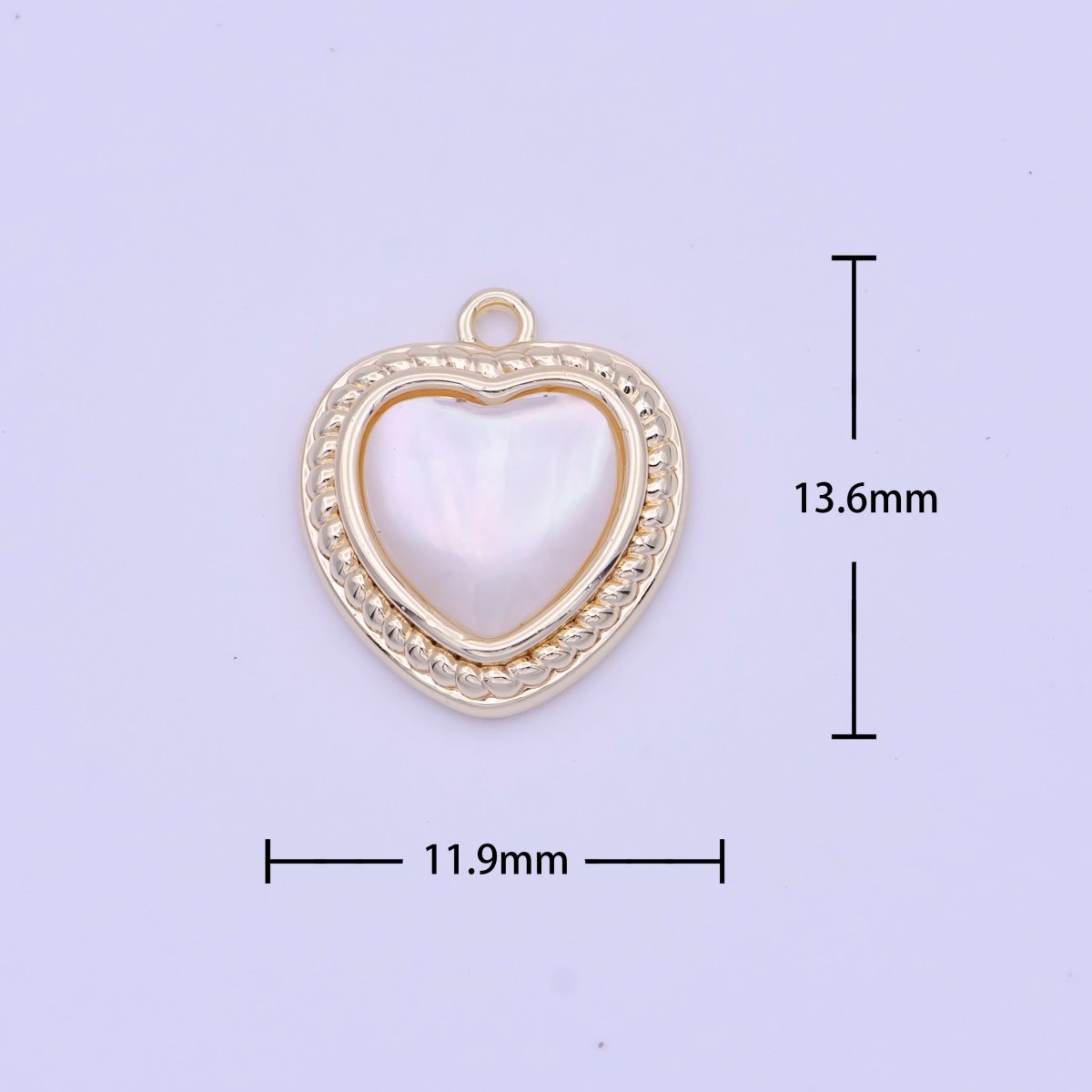 Shell Pearl Heart Love Braided Charm in Gold &amp; Silver | D-290 D-333
