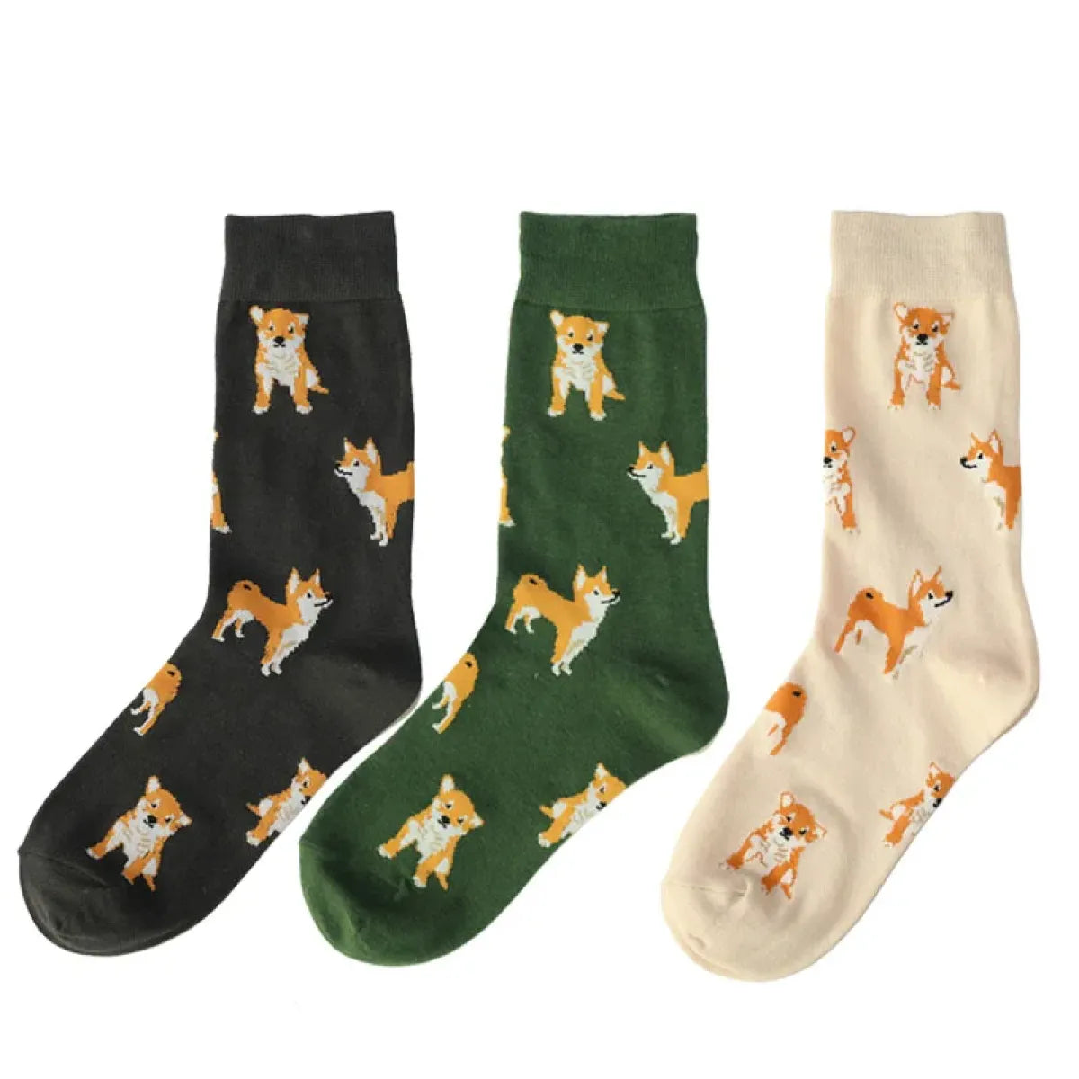 Shiba Inu Crew Socks - Kawaii Pet Animal Combed Cotton Short Socks