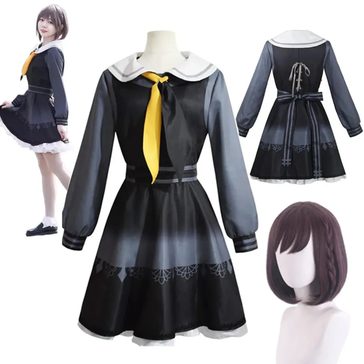 Shinonome Ena Cosplay Costume – Project Sekai School Uniform with Wig