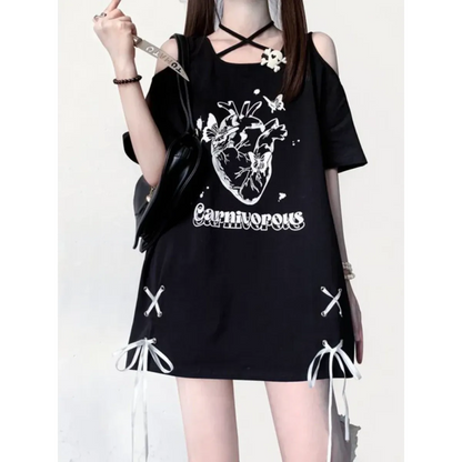 Off Shoulder Bow T-Shirt