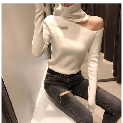 Off Shoulder Knitted Sweater