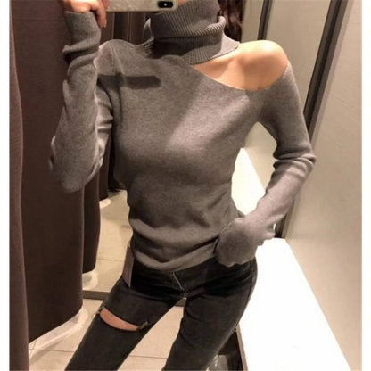 Off Shoulder Knitted Sweater