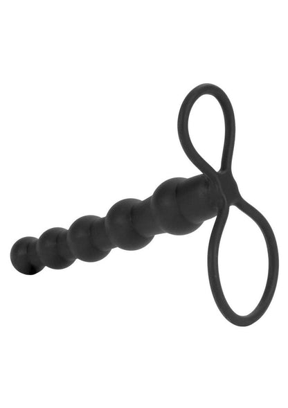 CalExotics Silicone Beaded Double Rider Anal Probe Cock Ring