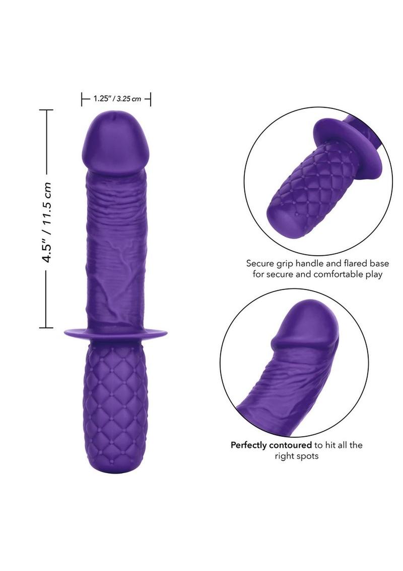 Silicone Grip Thruster Curved Silicone Dildo