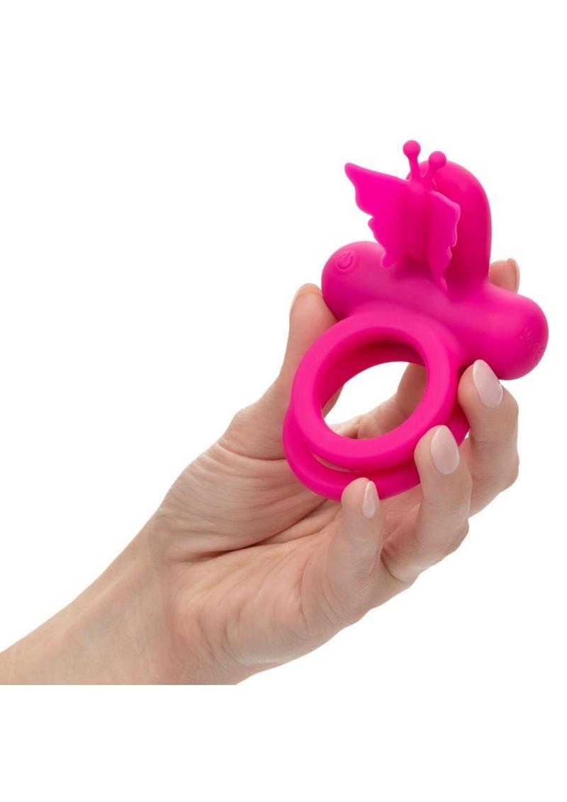 CalExotics Silicone Rechargeable Butterfly Dual Ring