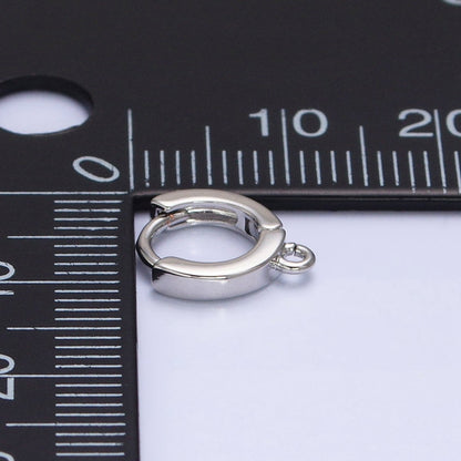 Silver 10mm Thin Flat Open Loop Huggie Earrings Supply | Z-386
