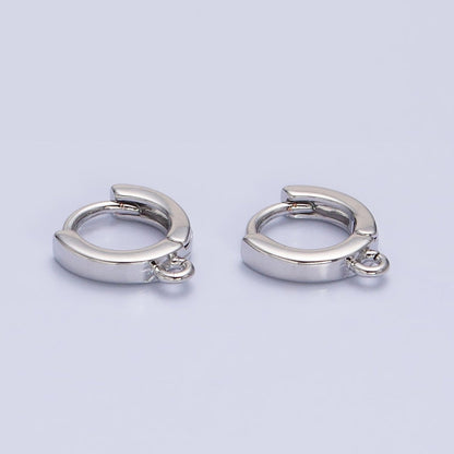 Silver 10mm Thin Flat Open Loop Huggie Earrings Supply | Z-386