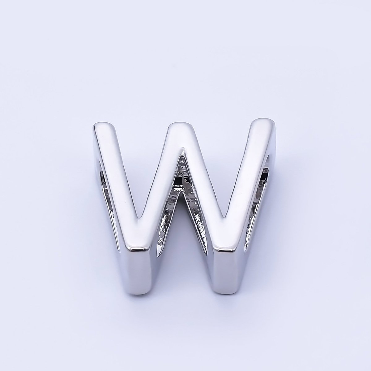Silver 13mm Personalized Minimalist Initial Letter Alphabet Bead | AF144 - AF156