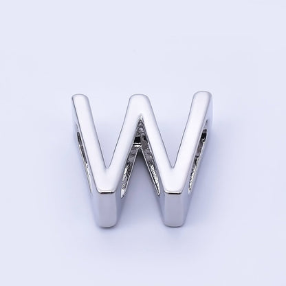 Silver 13mm Personalized Minimalist Initial Letter Alphabet Bead | AF144 - AF156