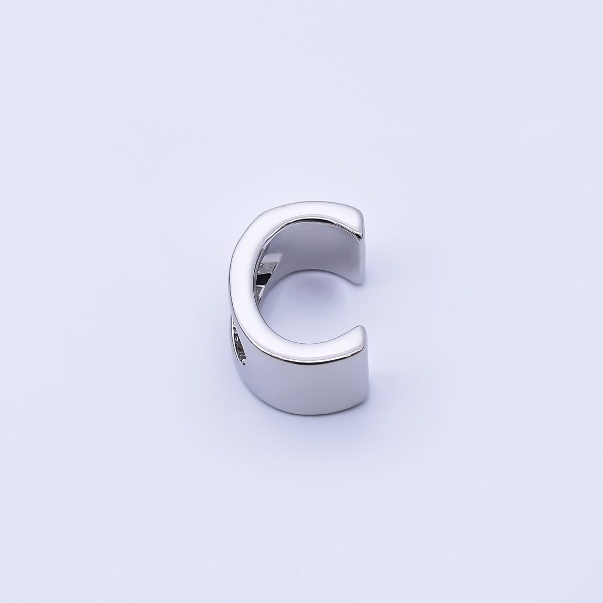 Silver 13mm Personalized Minimalist Initial Letter Alphabet Bead | AF144 - AF156