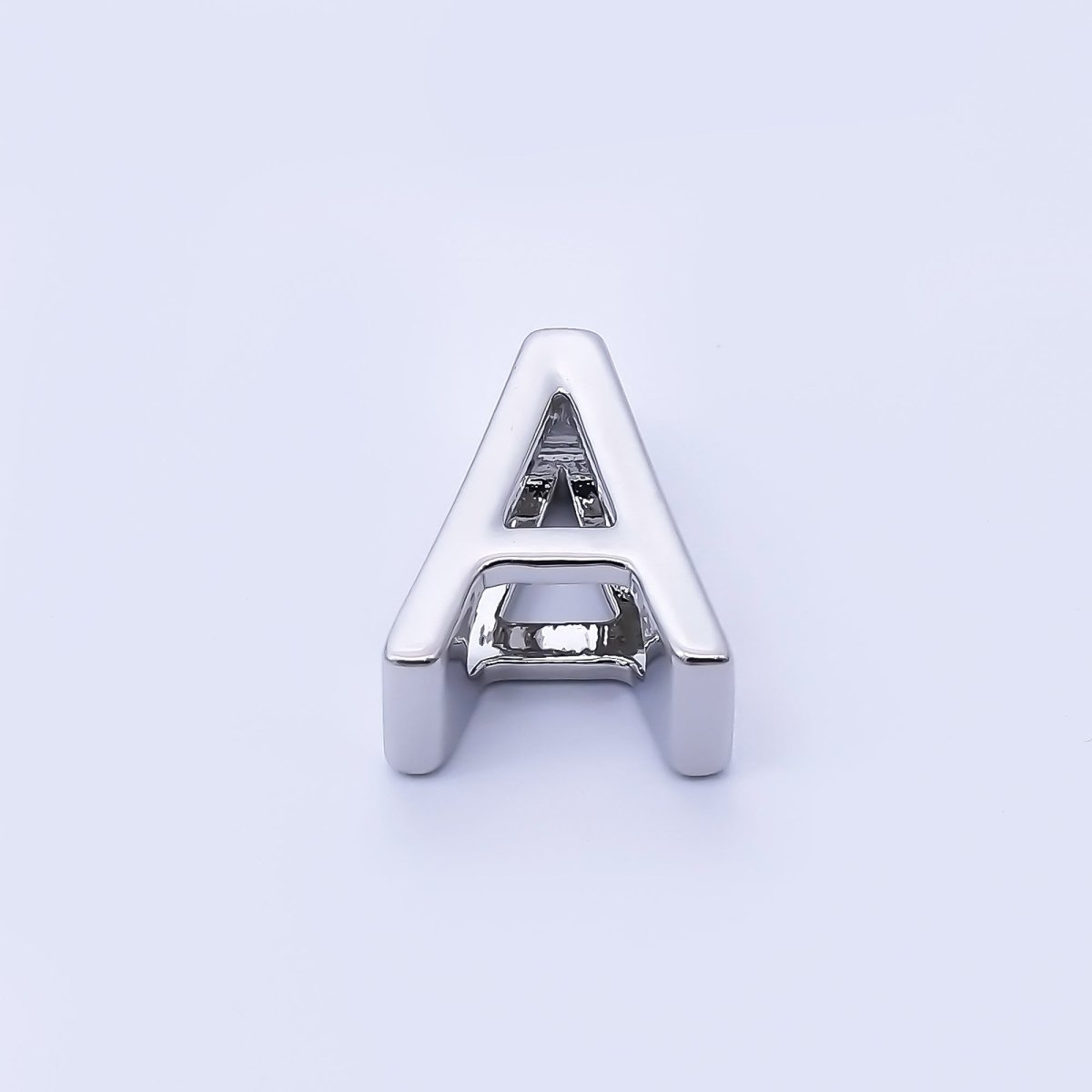 Silver 13mm Personalized Minimalist Initial Letter Alphabet Bead | AF144 - AF156