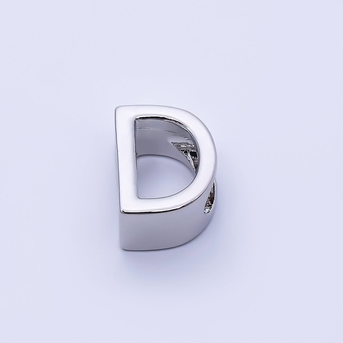 Silver 13mm Personalized Minimalist Initial Letter Alphabet Bead | AF144 - AF156