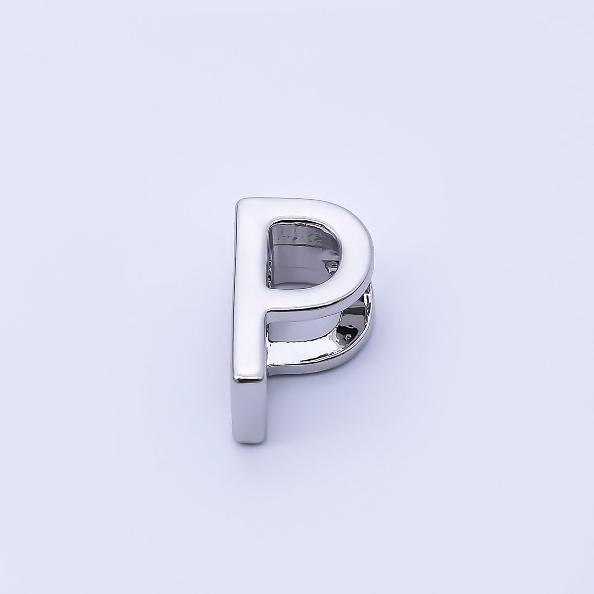 Silver 13mm Personalized Minimalist Initial Letter Alphabet Bead | AF144 - AF156