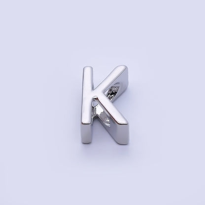 Silver 13mm Personalized Minimalist Initial Letter Alphabet Bead | AF144 - AF156