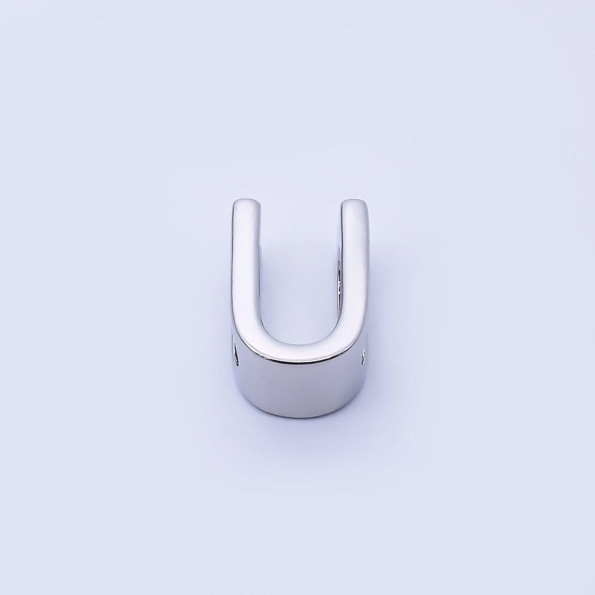 Silver 13mm Personalized Minimalist Initial Letter Alphabet Bead | AF144 - AF156