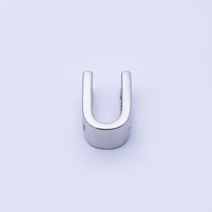 Silver 13mm Personalized Minimalist Initial Letter Alphabet Bead | AF144 - AF156