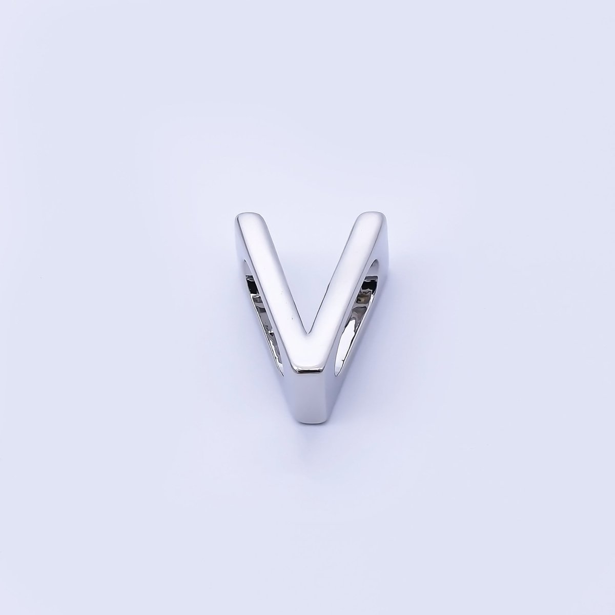 Silver 13mm Personalized Minimalist Initial Letter Alphabet Bead | AF144 - AF156