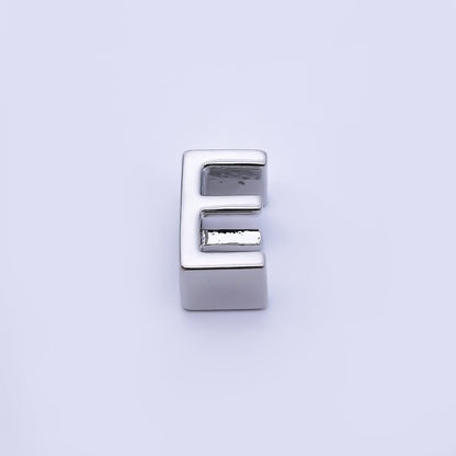 Silver 13mm Personalized Minimalist Initial Letter Alphabet Bead | AF144 - AF156