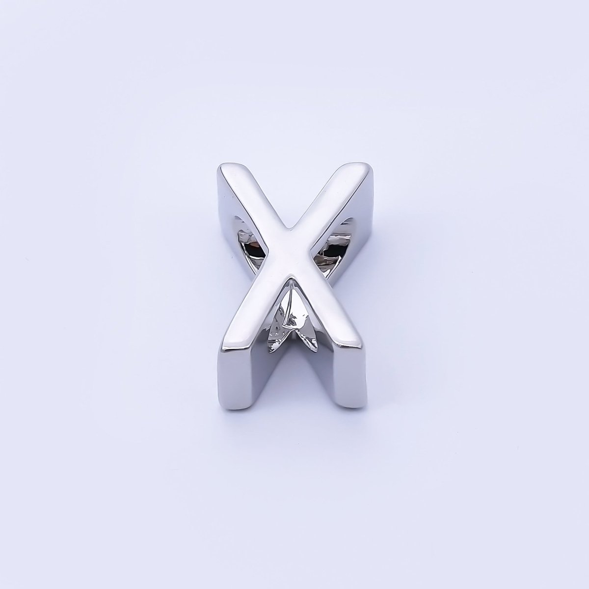 Silver 13mm Personalized Minimalist Initial Letter Alphabet Bead | AF144 - AF156