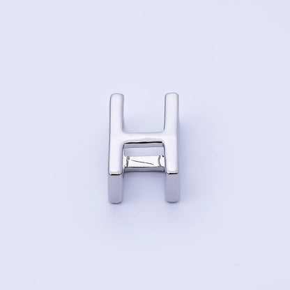 Silver 13mm Personalized Minimalist Initial Letter Alphabet Bead | AF144 - AF156